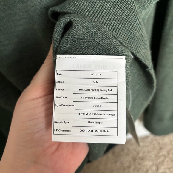 Lands' End V-Neck Merino Wool Sweater - Picture 6 of 7